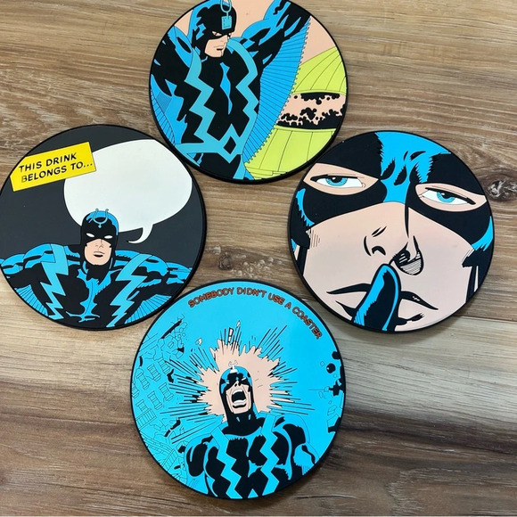 LOOT CRATE EXCLUSIVE MARVEL BLACK BOLT RUBBER COASTER SET 4PCS - Picture 1 of 2